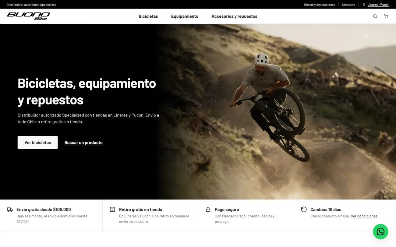 Portada de la tienda online de Buono Bike